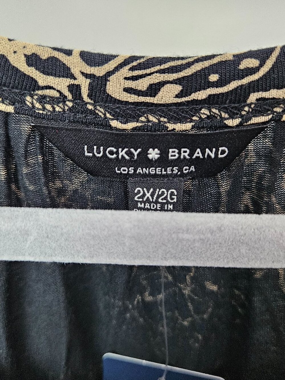 NWT Lucky Brand Boho Floral Print Keyhole Popover Blouse Top 2X - Picture 4 of 7